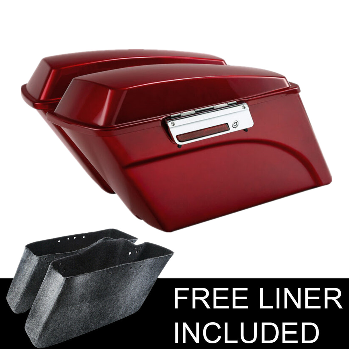 Red Hard Saddlebag Saddle Bag Fit For Harley Touring Street Road Glide 1994-2013