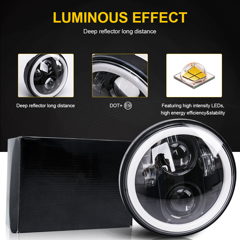 Motorcycle 5.75″ 5 3/4 LED Headlight Projector For Dyna Sportster XL1200 XL883