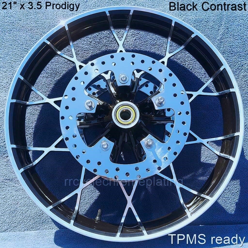 Harley 21″ Black /Cut Prodigy Front Wheel Tire Rotor 08-23 Street Glide Special