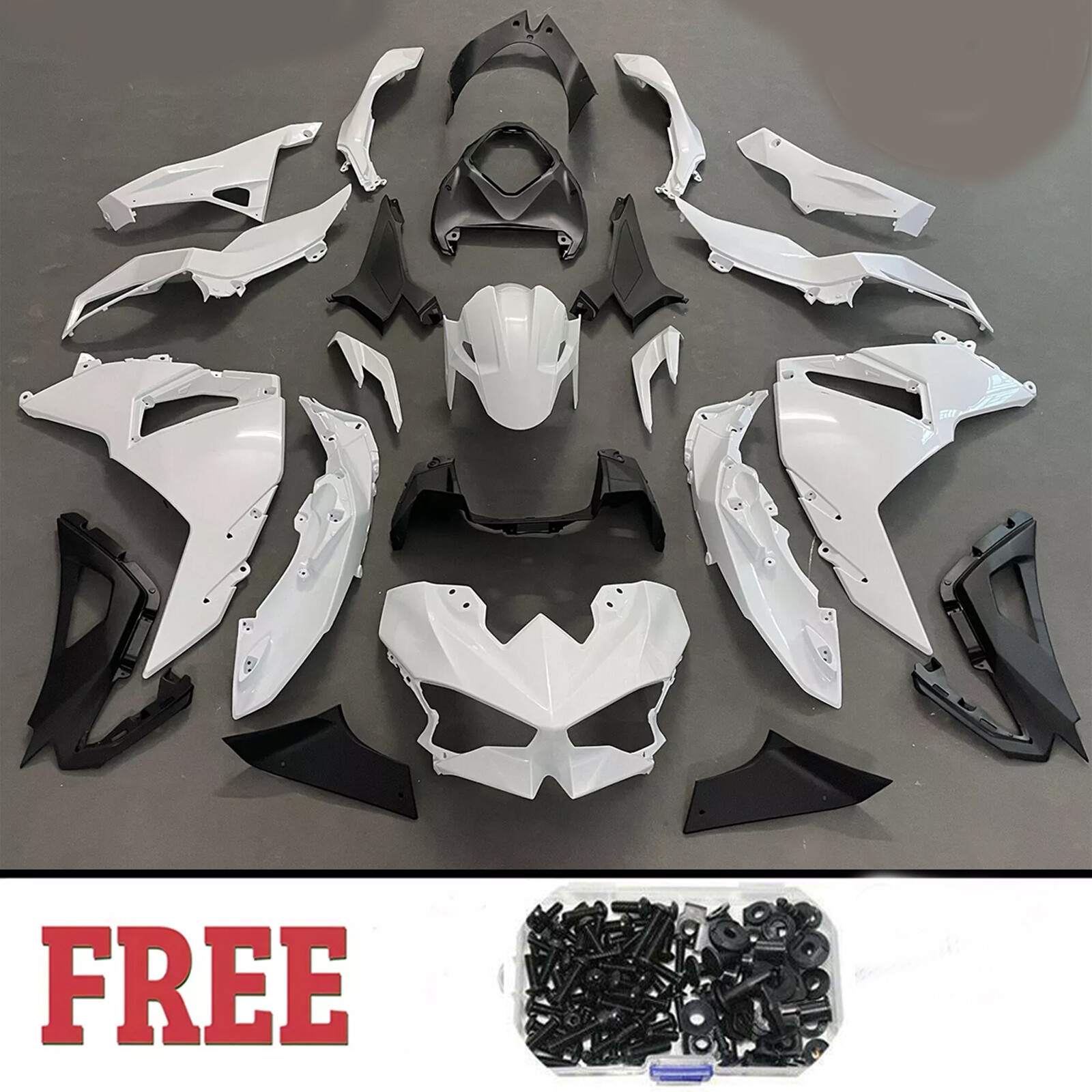 Unpainted Injection Fairing Kit w/ Bolt Fit for Kawasaki Ninja 500 2024 2025 New
