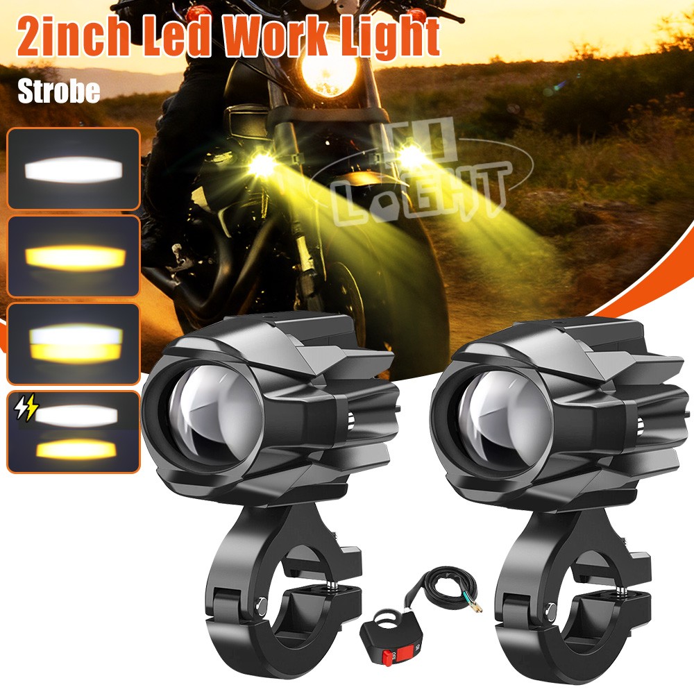 2Pcs 3″ 96W LED Fog Spot Lights Bar Pods Driving Offroad Dirtbike Motorcycle ATV