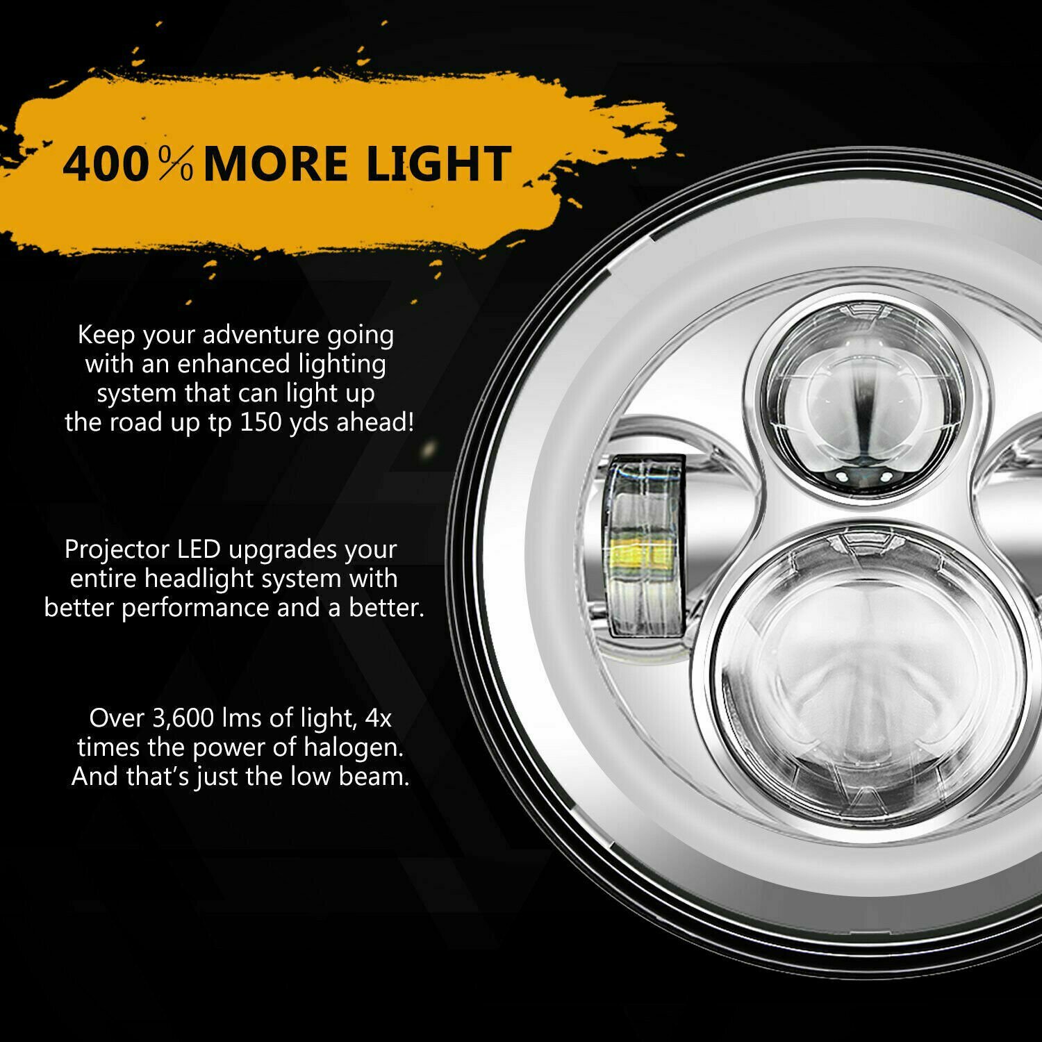 7 Inch LED Headlight Projector Halo Motorcycle For Harley Dyna Cafe Racer Bobber