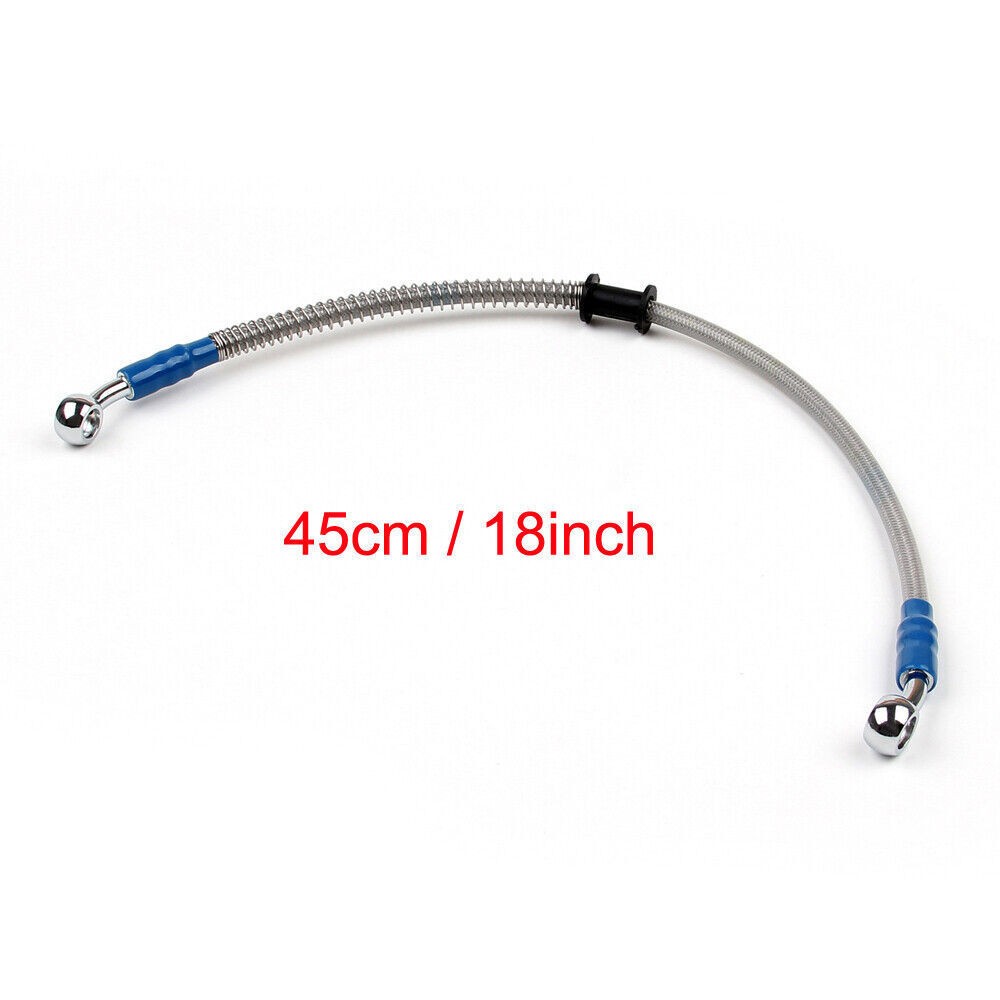 🔧45cm/18″ M10 Brake Oil Hose Line Banjo Fitting Stainless Steel End~