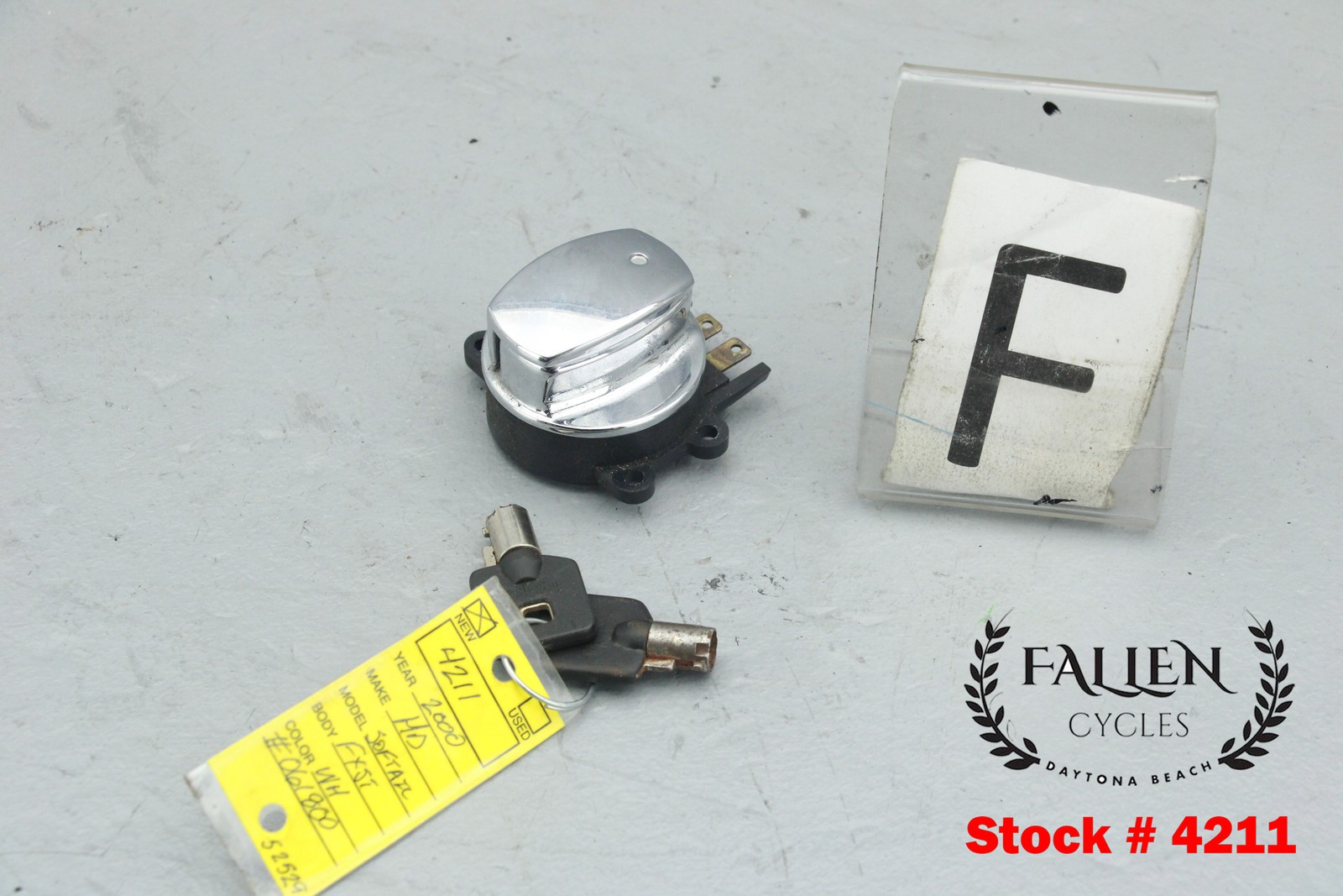 2000 Harley Softail Ignition Switch Knob + 2 KEYS 71450-04 VIDEO #4211