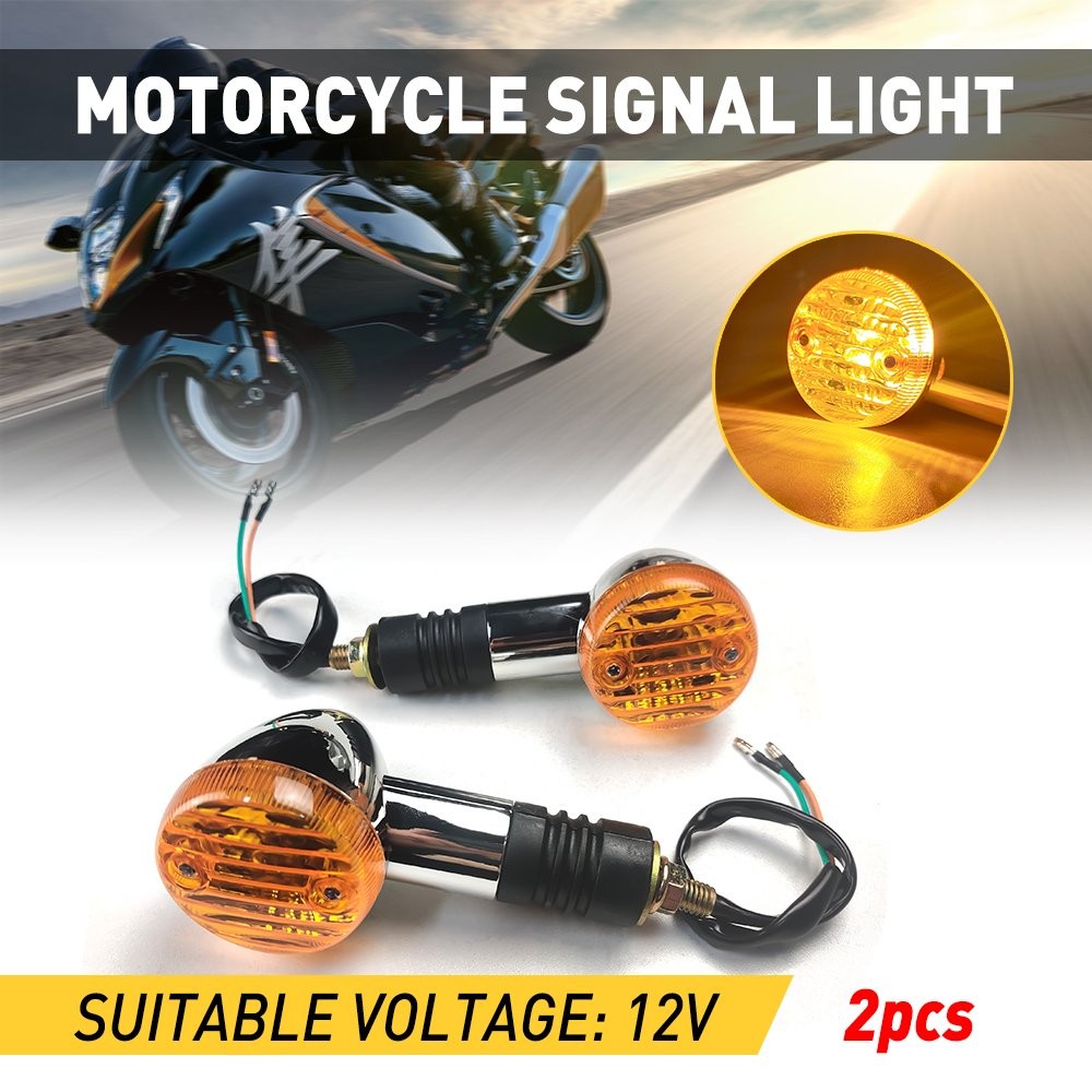 2pcs Amber Yellow Universal Turn Motorcycle Lights Signals Blinker Accessories