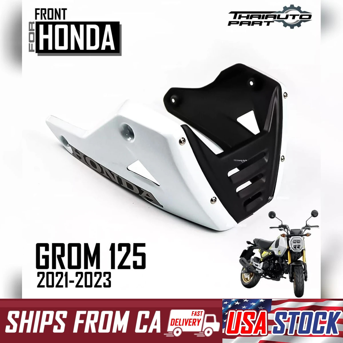 Frame Guard Fairing Under Pan White Belly For Honda New Grom 125 2021-2023