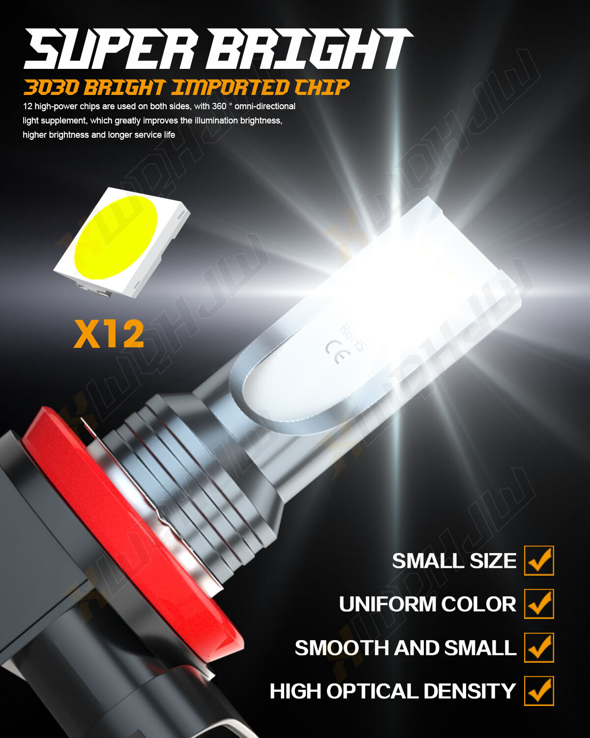 For Polaris Slingshot S SL SLR LE Center 6000K White LED Headlight Kit Bulbs