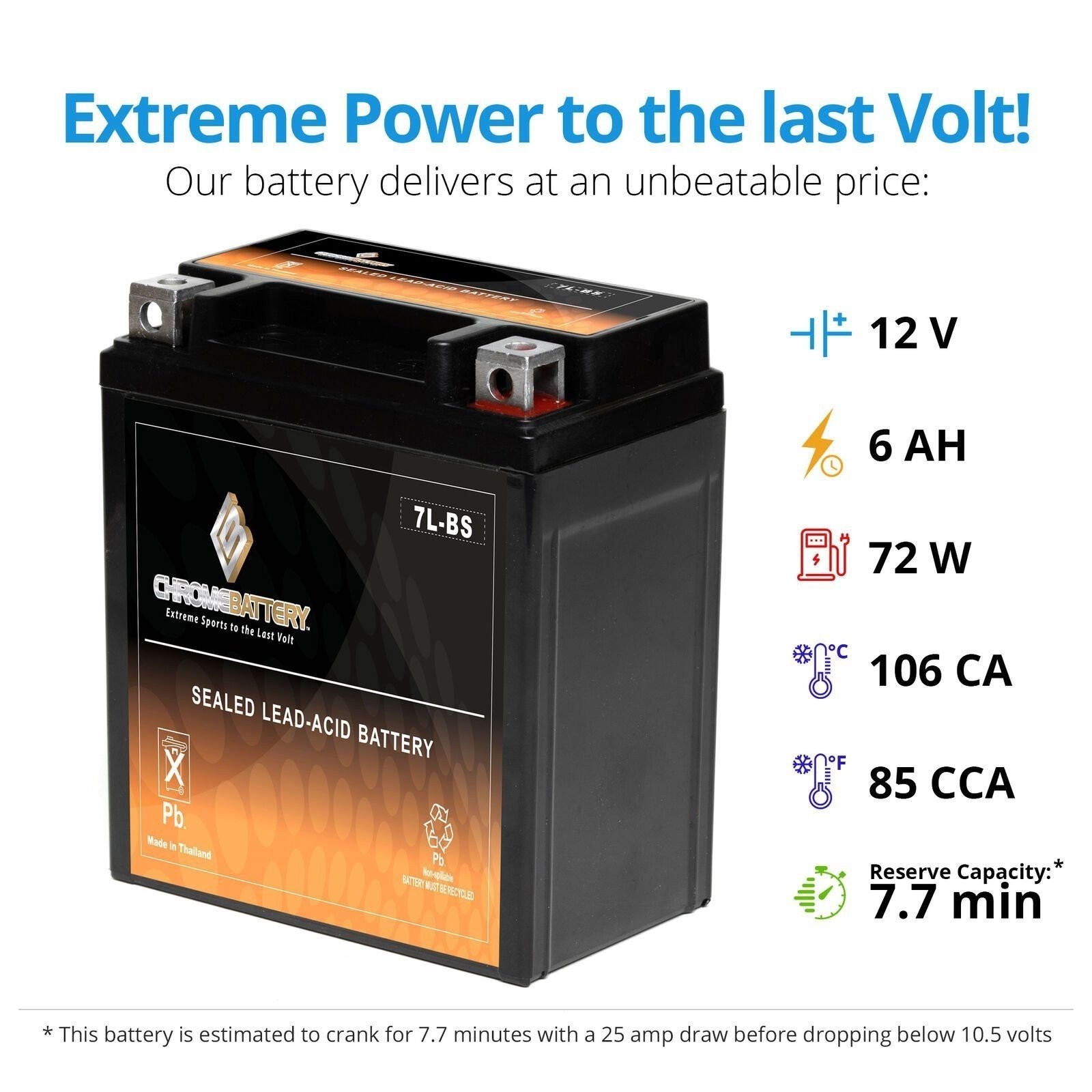 YTX7L-BS Motorcycle Battery for HONDA CMX250C Rebel 250CC 1996-2016