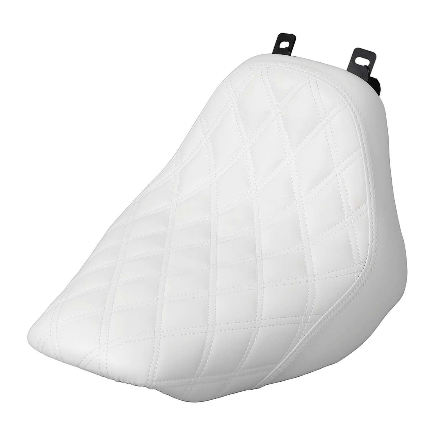 Driver Solo Seat White Stitching For Harley Heritage Softail FLSTC Deluxe 06-17
