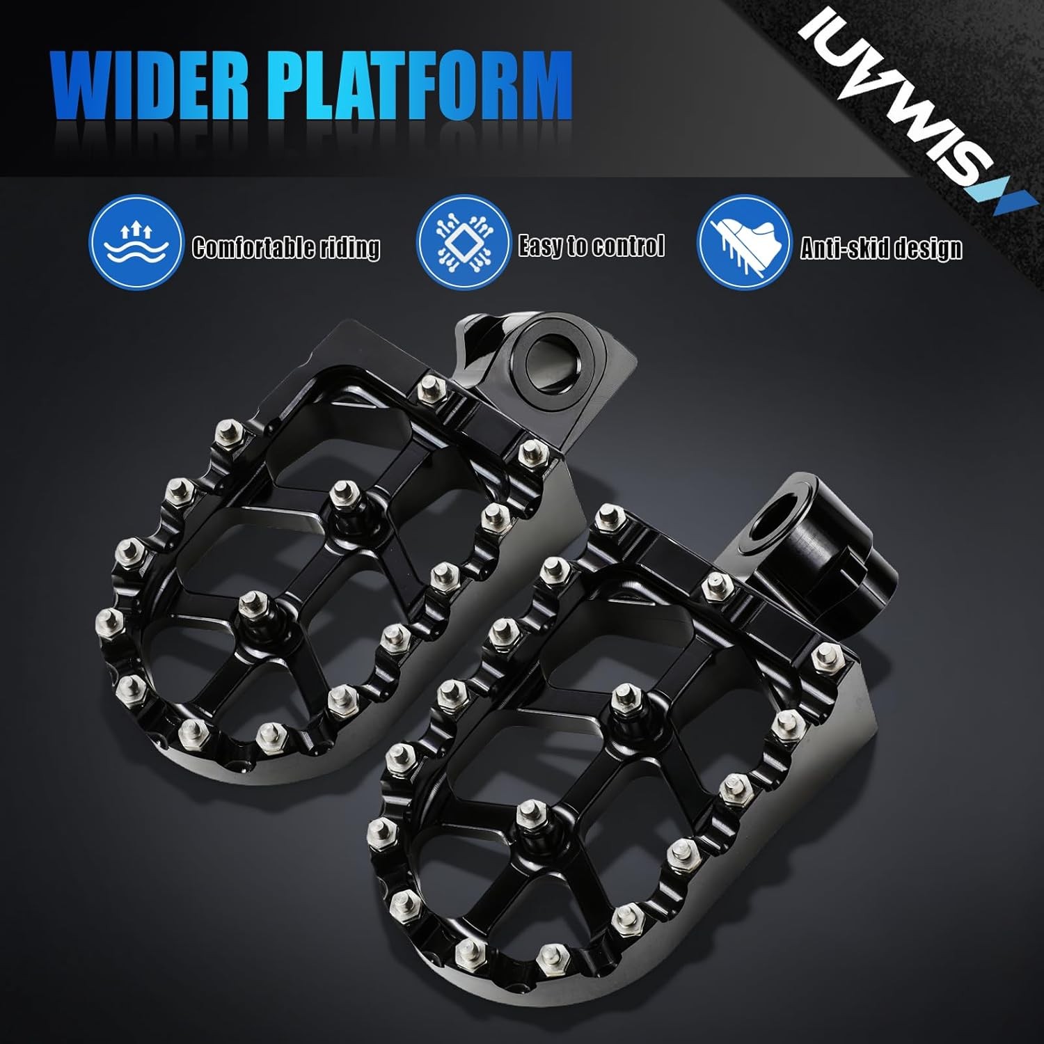 Electric Dirt Bike Foot Pegs Rest Pedal for ETM RTR/Lite – Wider Anti-Skid Black