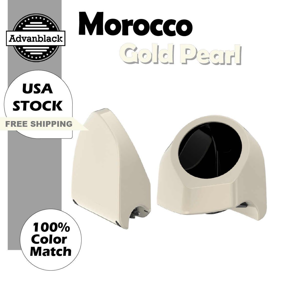 Morocco Gold Pearl 6.5 inches Speaker Pods Fits Advanblack Harley King Tour Pack