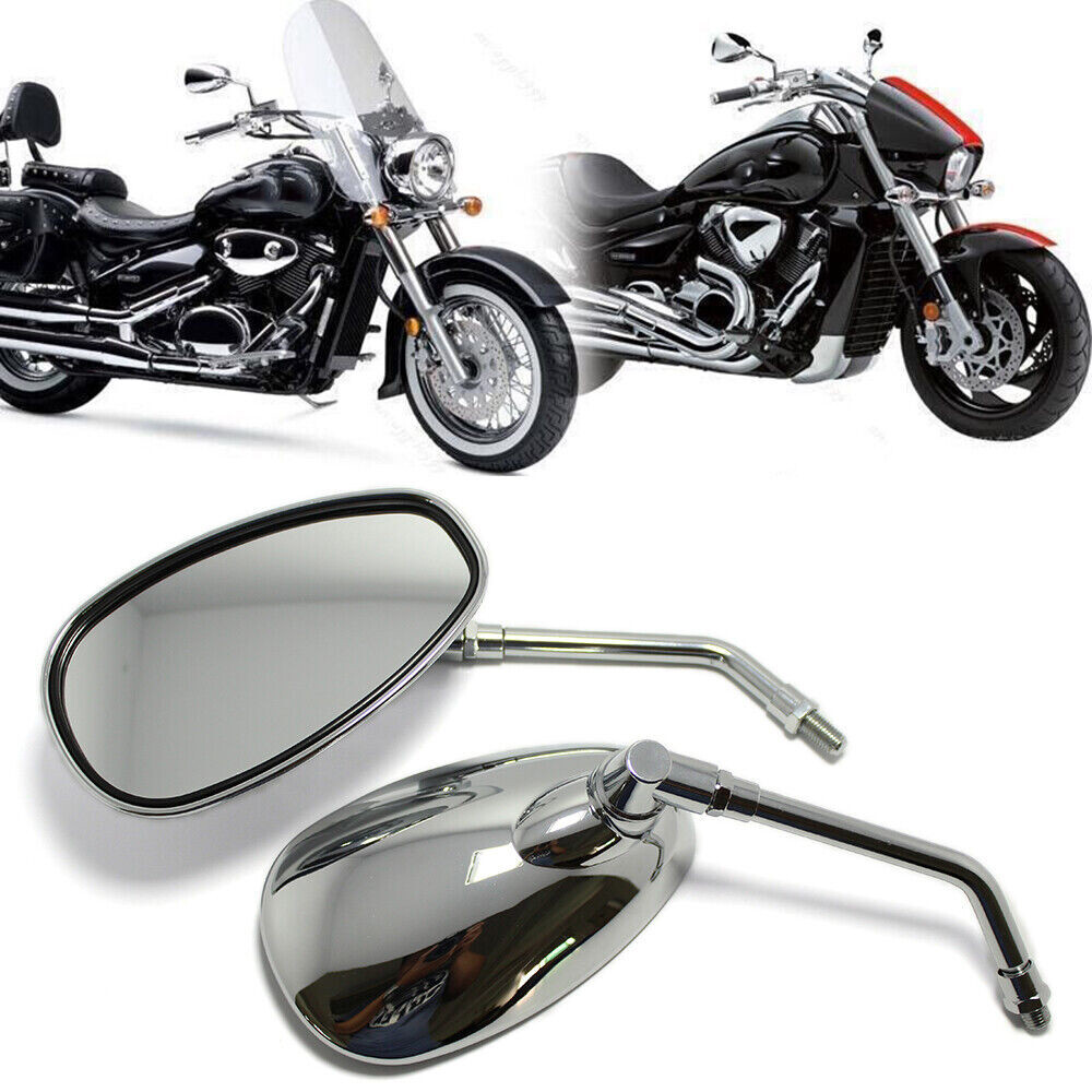 Oval Motorcycle Side Mirrors Chrome Rearview For Yamaha Vino 125CC 50CC Scooter