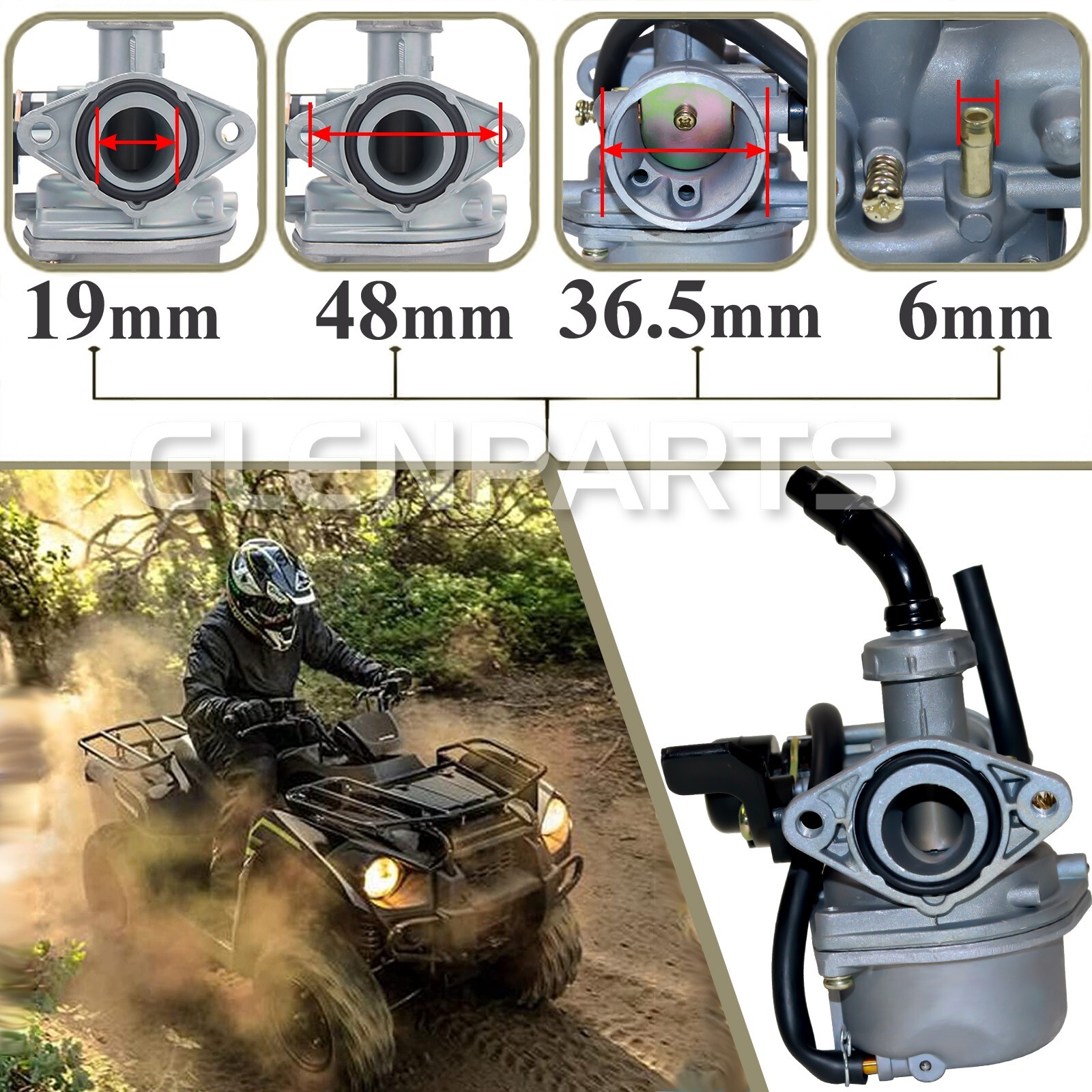 PZ19 Carburetor fit 2021 Ace Power 125cc kids 4 wheeler ATV Quad 90cc Baja 90