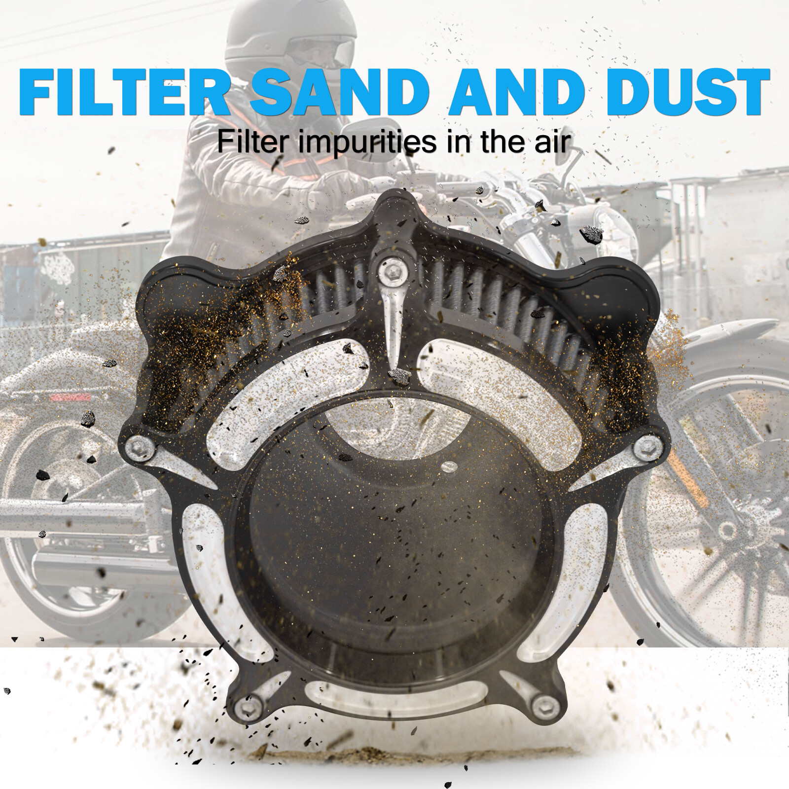 Clear Air Filter Cleaner Grey Intake For Harley Dyna Super Wide Glide 2000-17