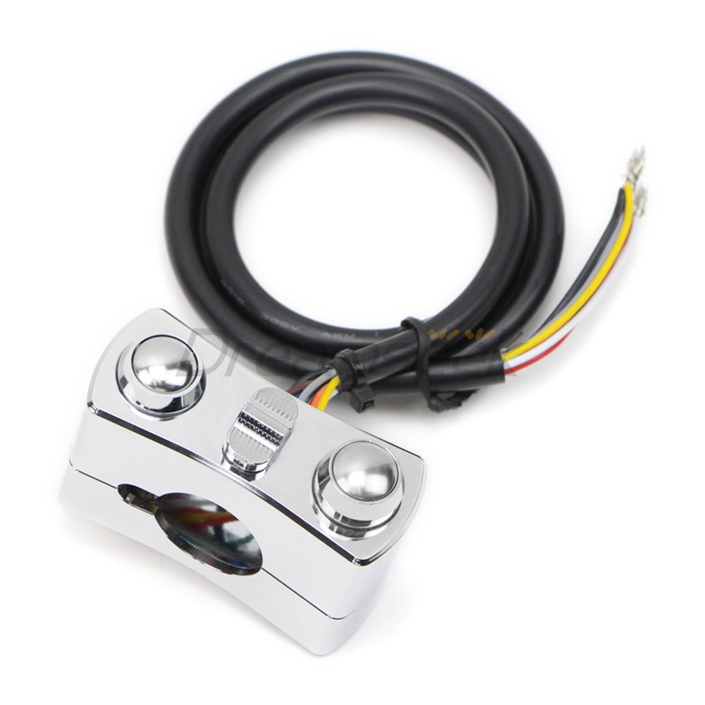 1” Handlebar Control Switch Button Horn Turn Signal Universal for Harley Chrome