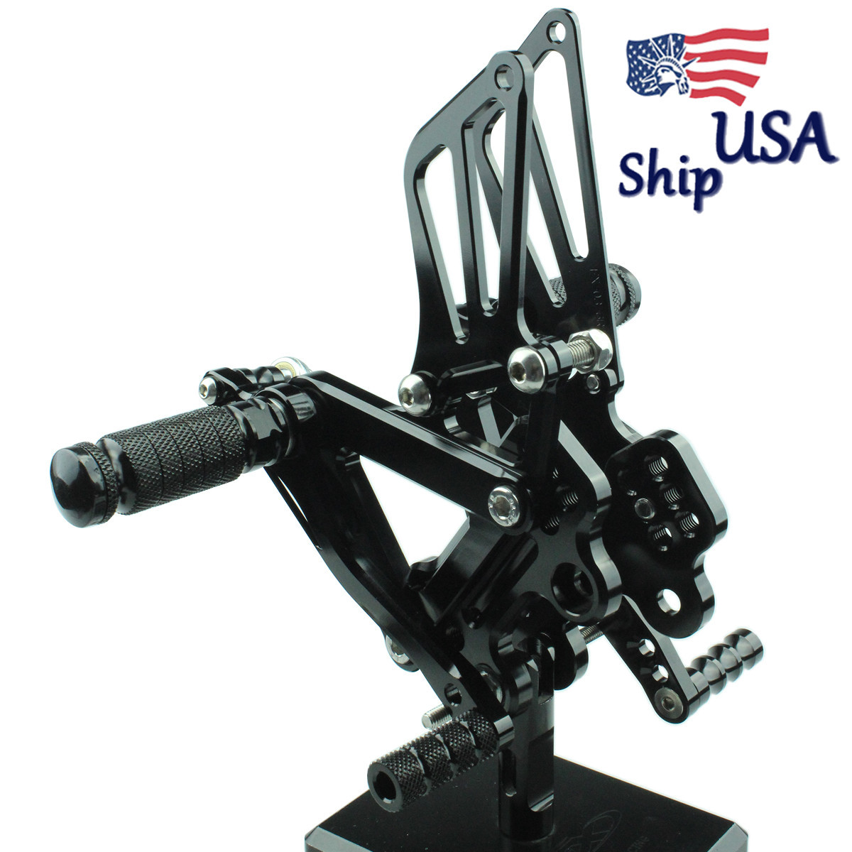 CNC Black Rearsets Foot Peg Fit Kawasaki Ninja ZX6R 99-02 ZZR600 2005-2008 2006
