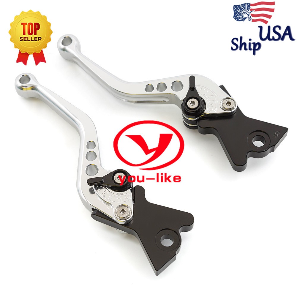 CNC Adjustable Silver Short Brake Clutch Lever For C5 and B5, 2017 on Euro 4 Set