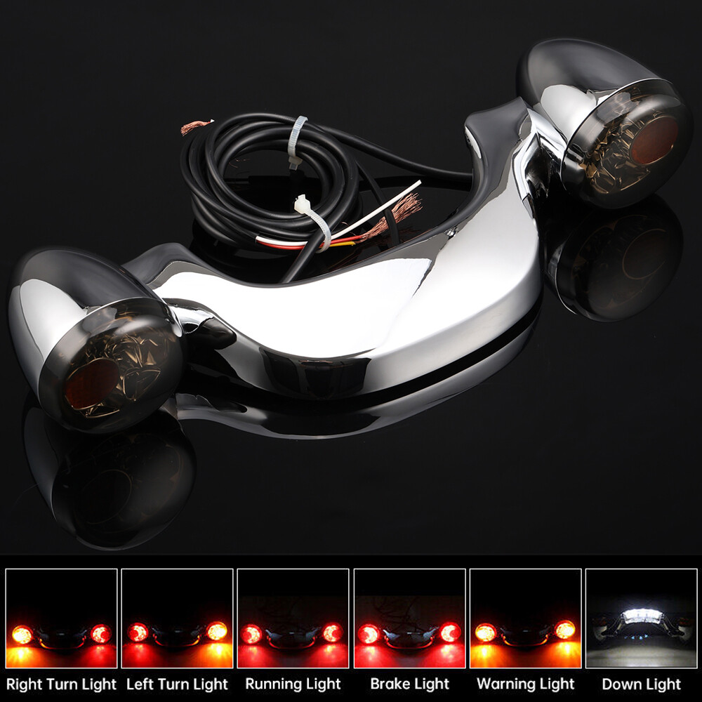 Rear Bullet Brake LED Light Bar Turn Signals For Harley Road King Electra Glide