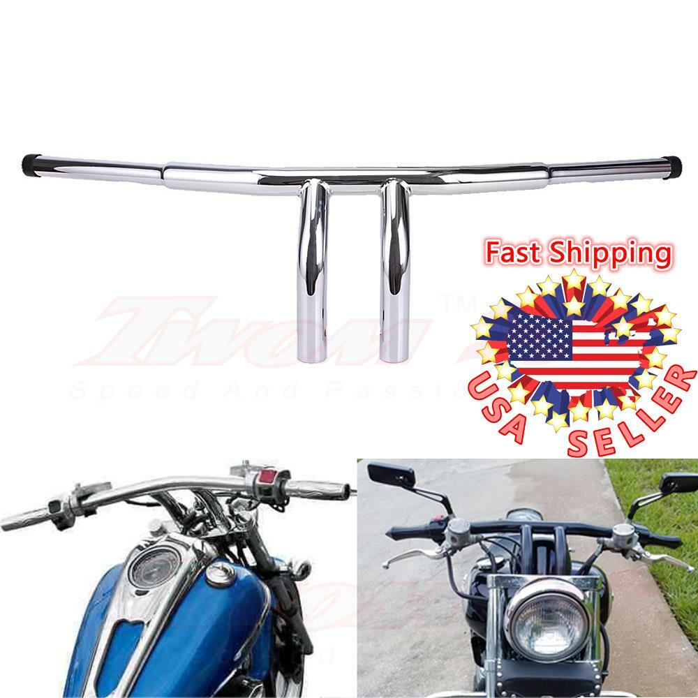 Chrome 8″ Rise T-Bars Handlebar Drag Bar For Harley 96-17 Sportster Dyna Softail