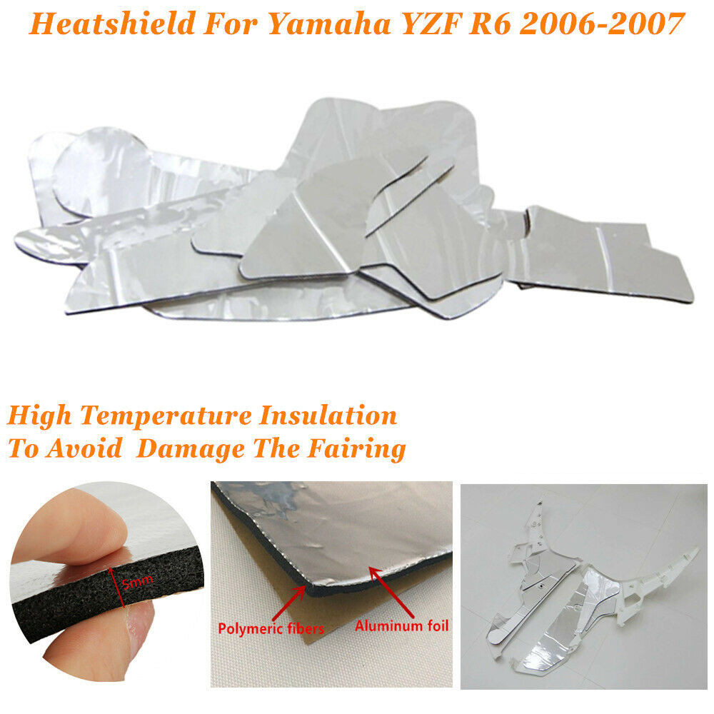 Fairing ABS Plastic Insulation Precut Heatshield Pad for Yamaha 2006 2007 YZFR6