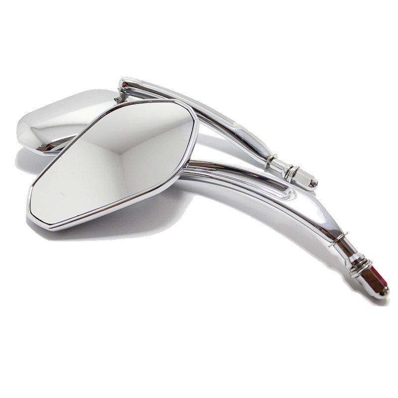 MOTORCYCLE WING MIRRORS METAL PLASTIC CHROME TAPERED FOR HARLEY HERITAGE SOFTAIL