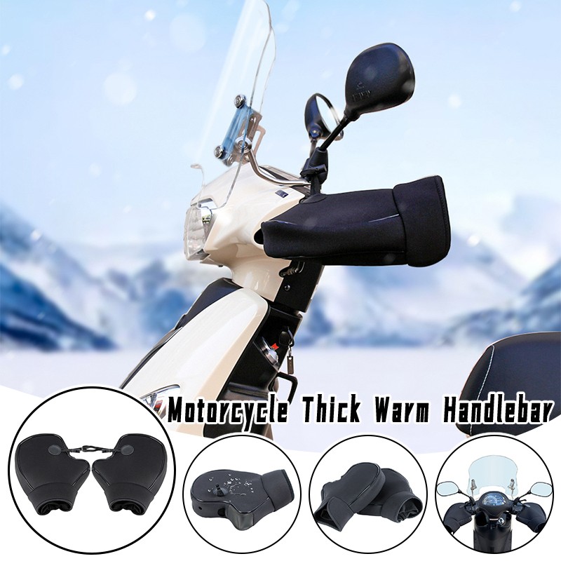 Motorcycle Thick Warm Handlebar Winter Muff Waterproof Scooter Grip Handle Bar.
