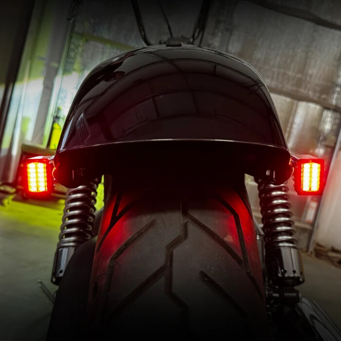 Custom Dynamics Rear Strut Mount Turn Signals Harley M8 Softail Black LED Smoke