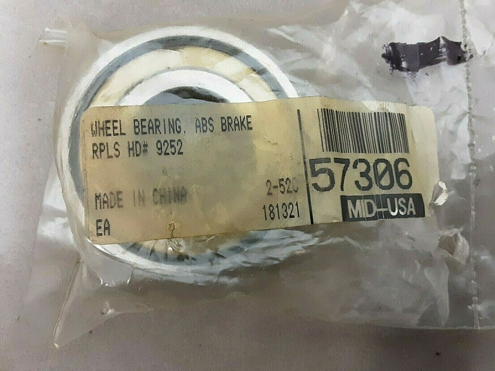 NEW MID USA 57306 WHEEL BEARING WITH ABS-BRAKE RPLS HARLEY DAVIDSON 9252