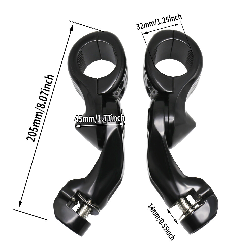 1.25 Universal Wider Foot Peg Rest For Harley Road King Street Glide CVO Touring