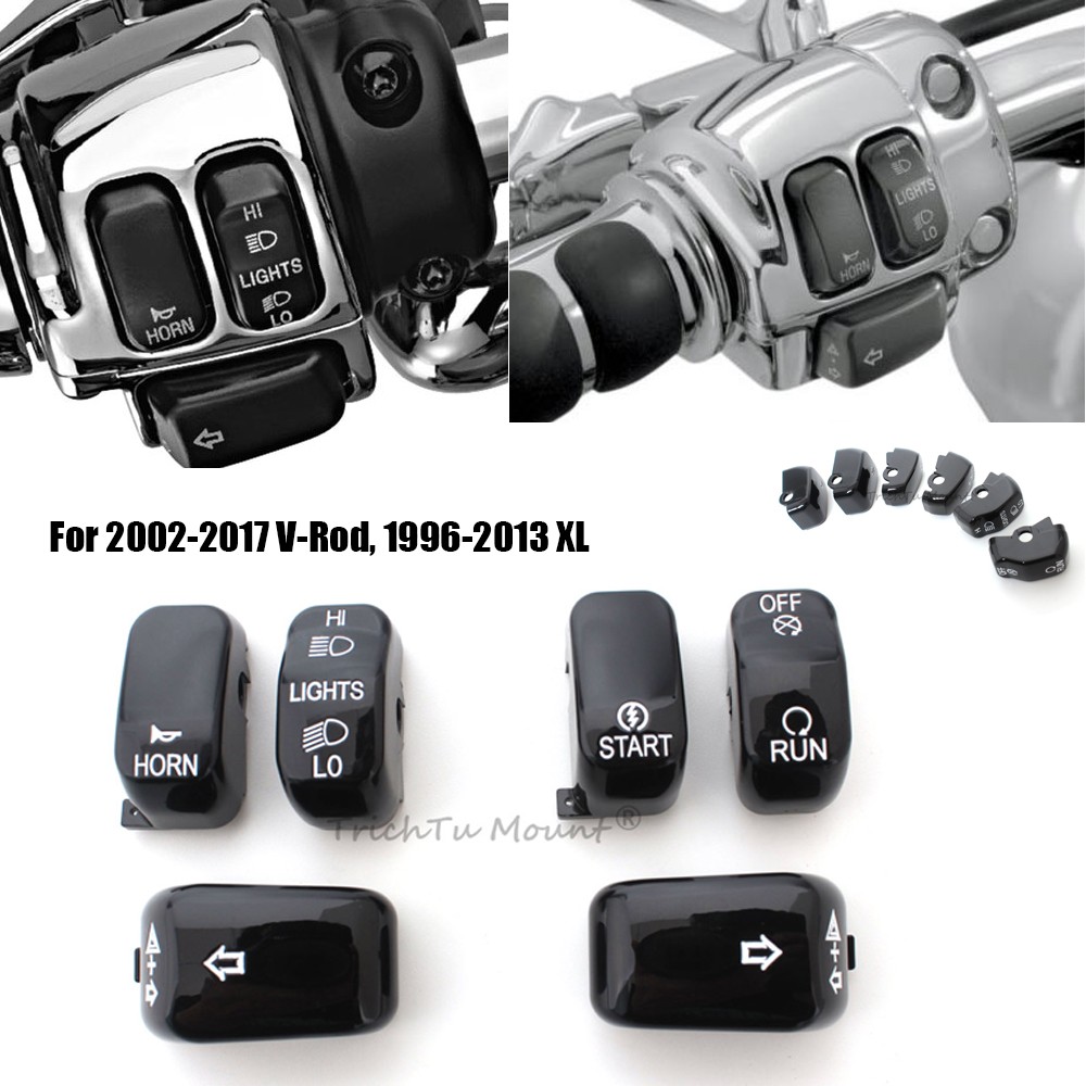 Hand Control Switch Button Caps for Harley Sportster Dyna V-Rod Muscle Night Rod