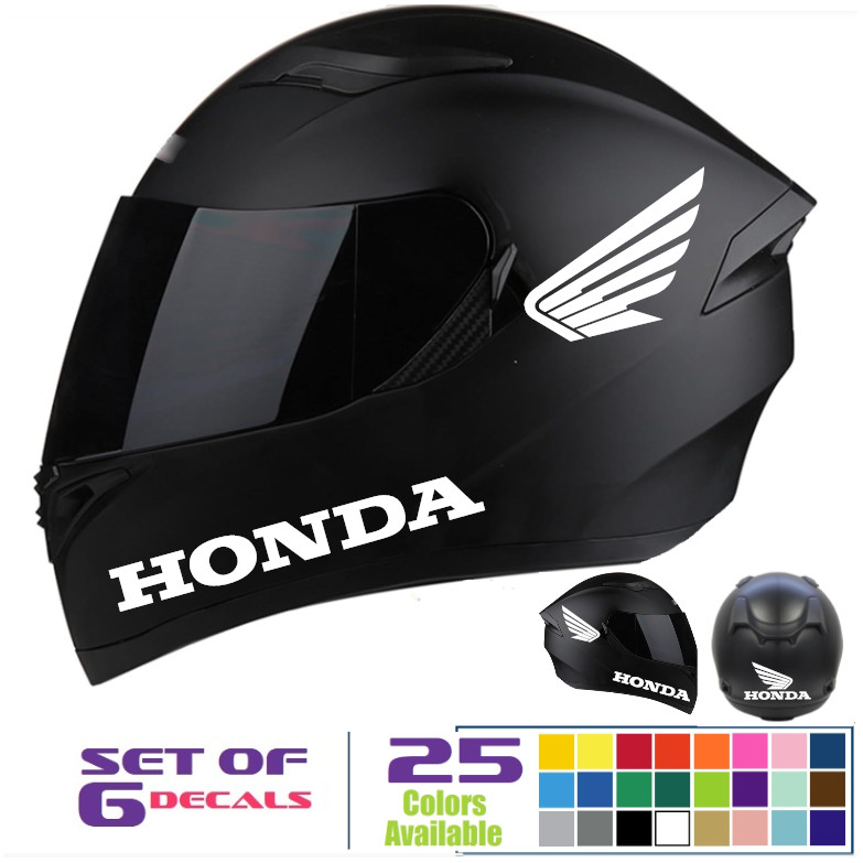 Helmet decal 6-pieces kit. Custom Bike Helmet Decal Set for HONDA Motorcycle
