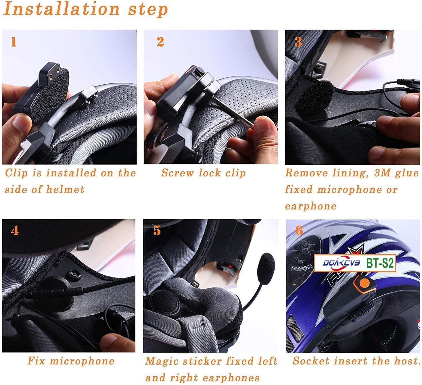 1000M Motorcycle Bluetooth 5.0 Intercom Headset – Clear Audio, Dual Rider Use