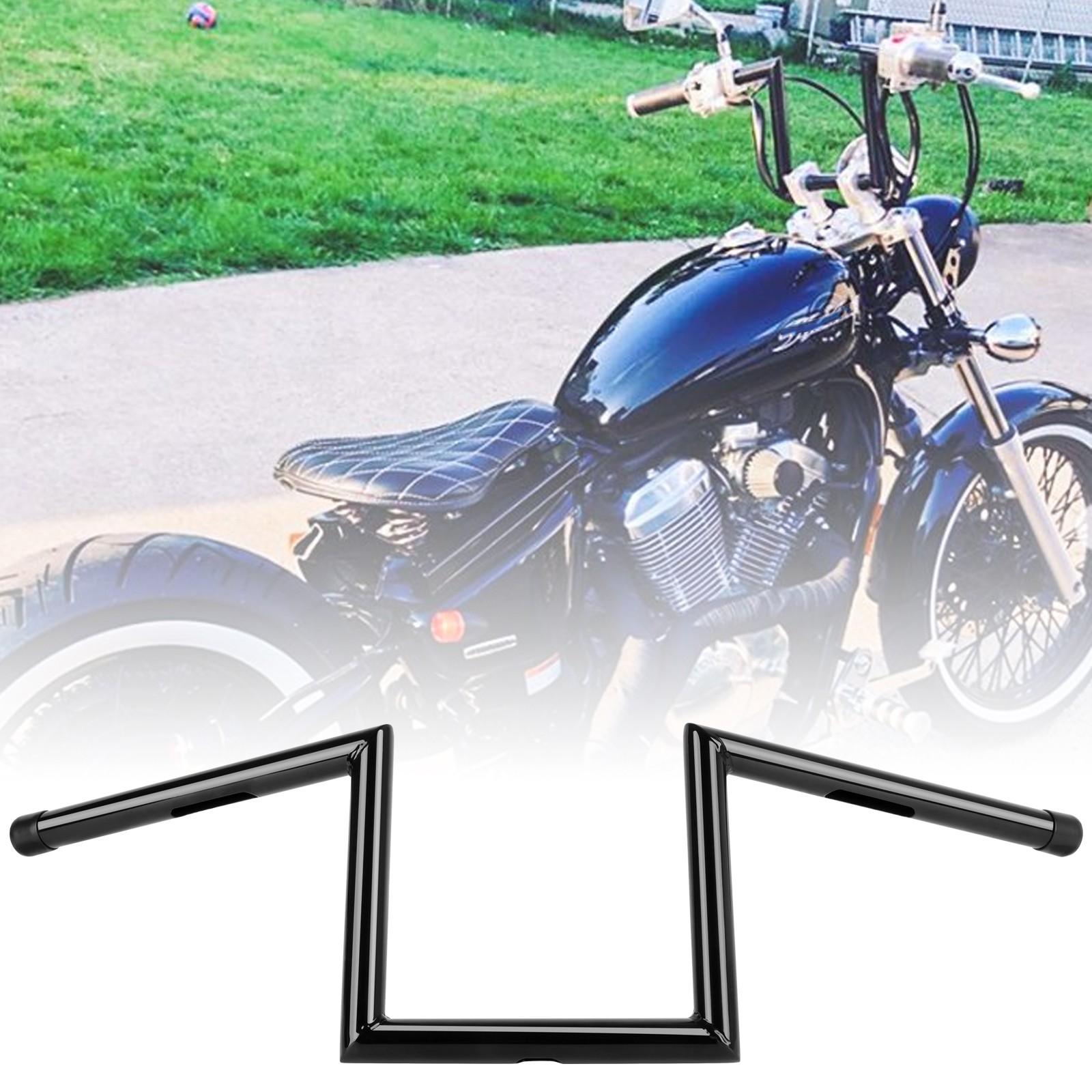 1″ 25mm Handlebar 8″ Rise Z-Bar Ape Hanger For Honda Shadow VT750 VT1100 Bobber