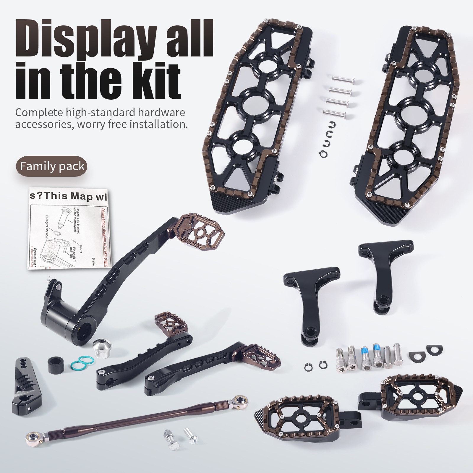 Bronz MX Floorboards Brake Arm lever for For Harley Touring Electra Glide2014-Up
