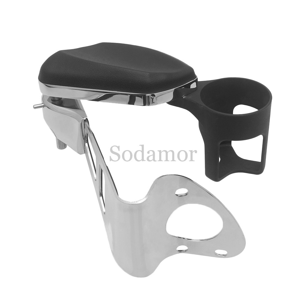 Passenger Armrests Cup Holder Adjustable for Harley Touring Electra Road Glide