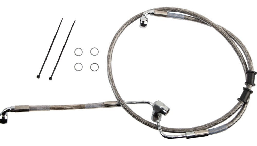 Drag Specialties 1741-6350 Standard Length ABS Stainless Steel Brake Line Kit…