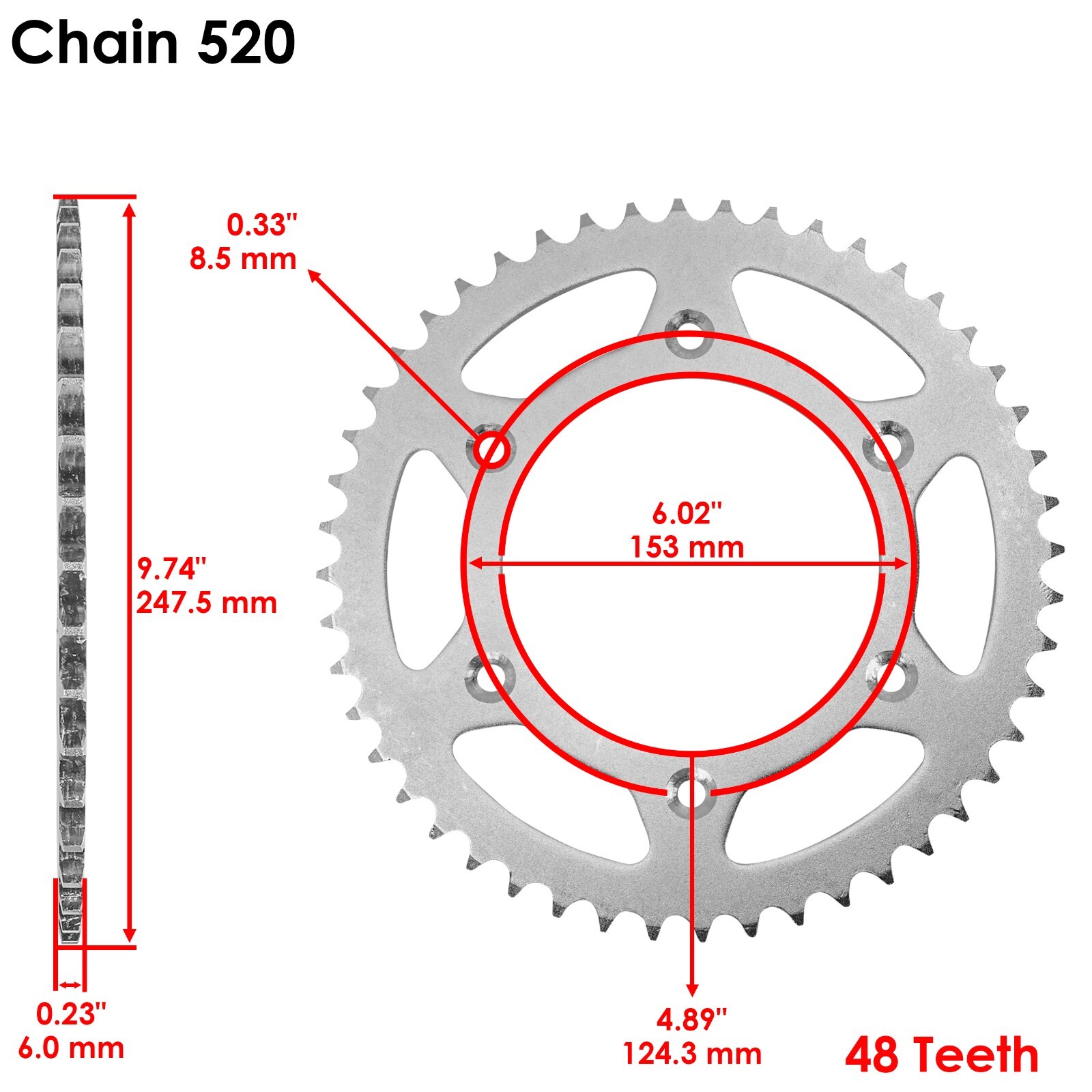 Drive Chain & Sprocket Kit for Honda CR250R 2003 / CRF450R 2004-2016