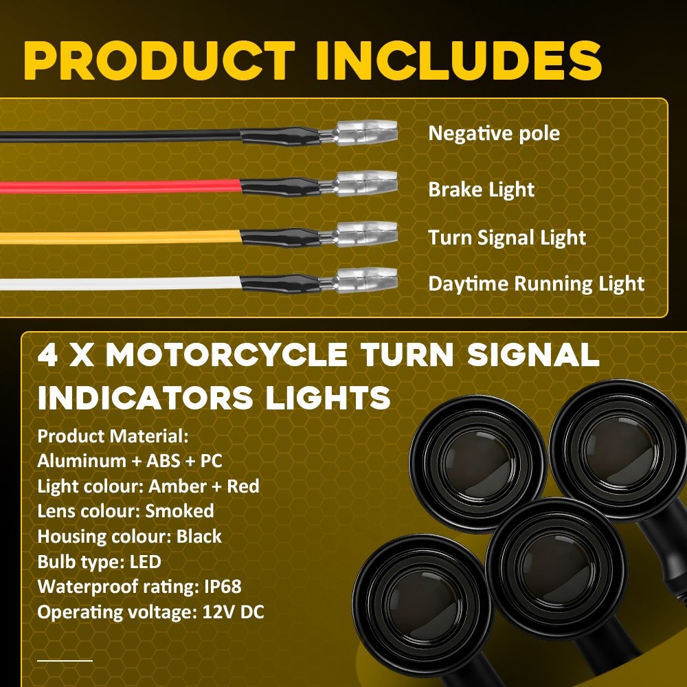 Motorcycle Turn Signal Blinker Lights Lamp With 10mm bolts For Harley Sportster