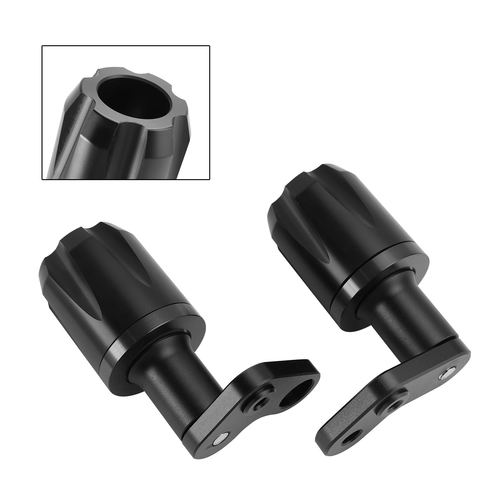 Cnc Anti-Crash Frame Sliders Protector Black For Kawasaki Zx-6R Zx 6R 2024-25 US