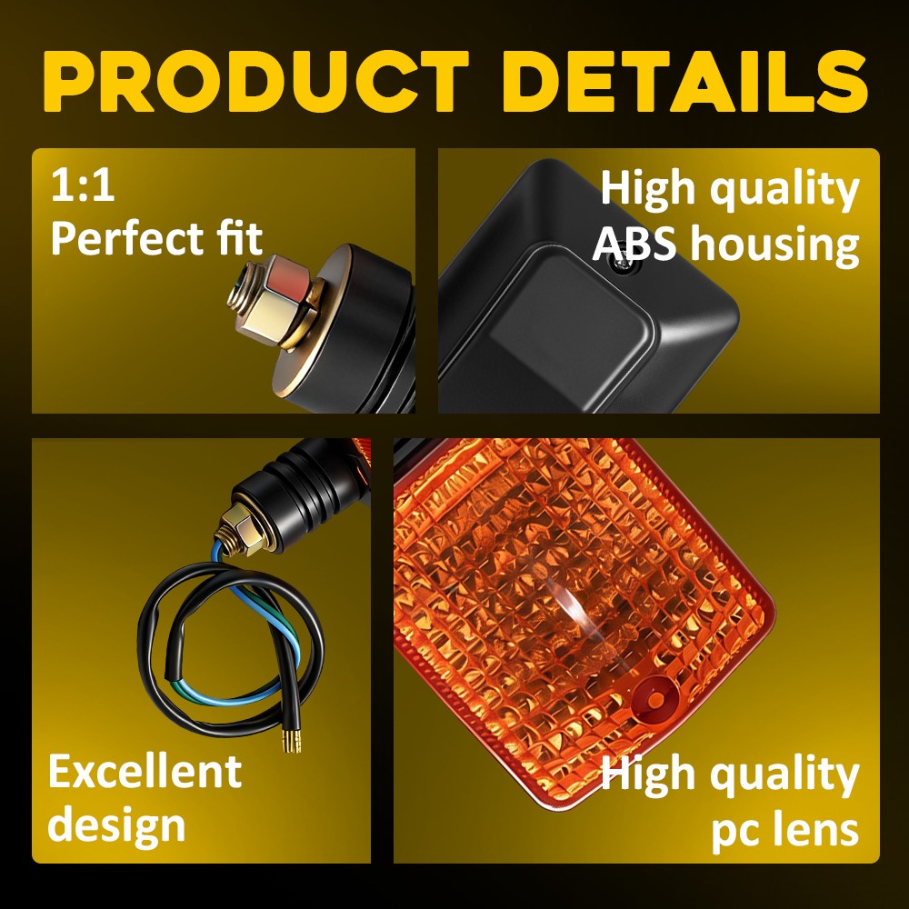Pair Motorcycle Amber Turn Signal Lights Blinker for Honda NX125 NX250 1988-1990