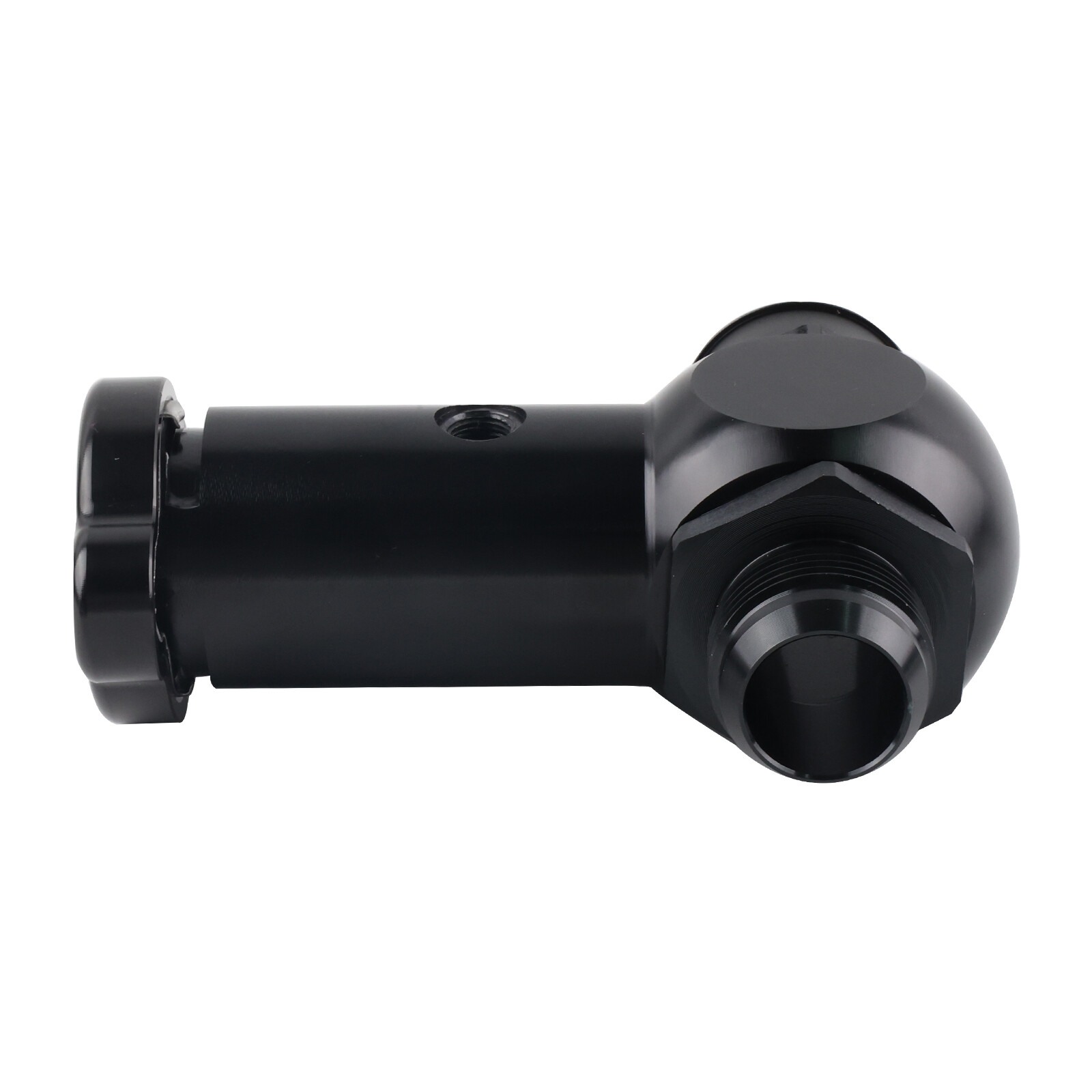 Upgraded Aluminum Black Raised Inline Filler Neck 1.5″ Fittings Radiator Cap NEW