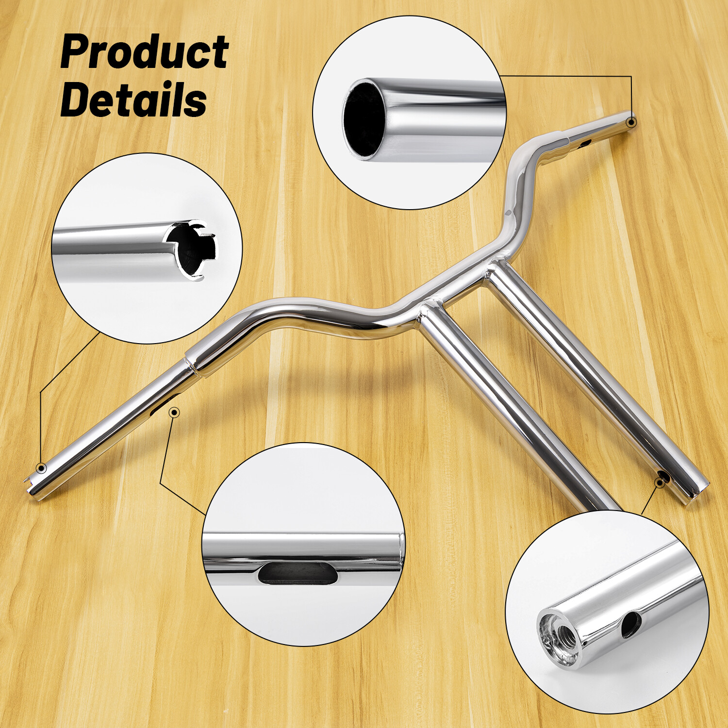 10″ 12″ 14” 16″ Gloss Black Pre-Drilled Handlebar T-Bar For Harley Dyna Softail