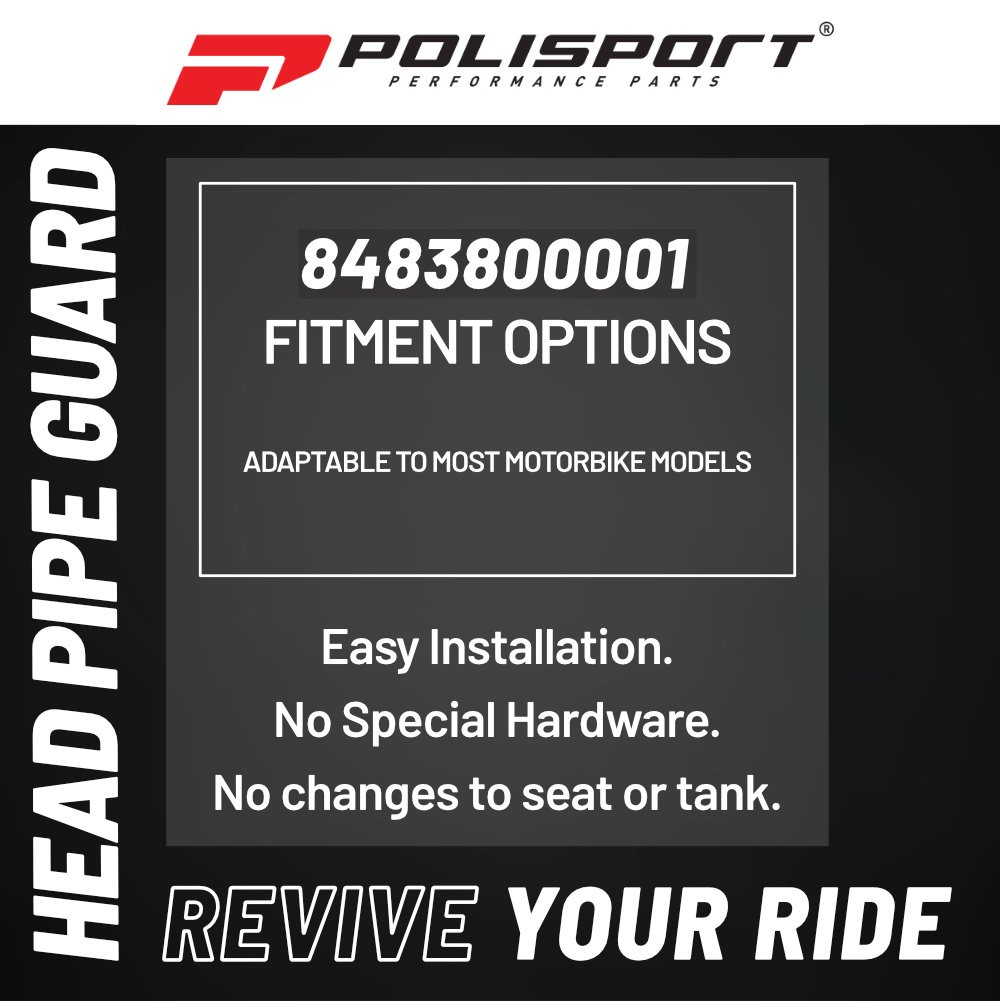 Polisport Armadillo Head Pipe Guard – Fits Various Motorbike Models – Black