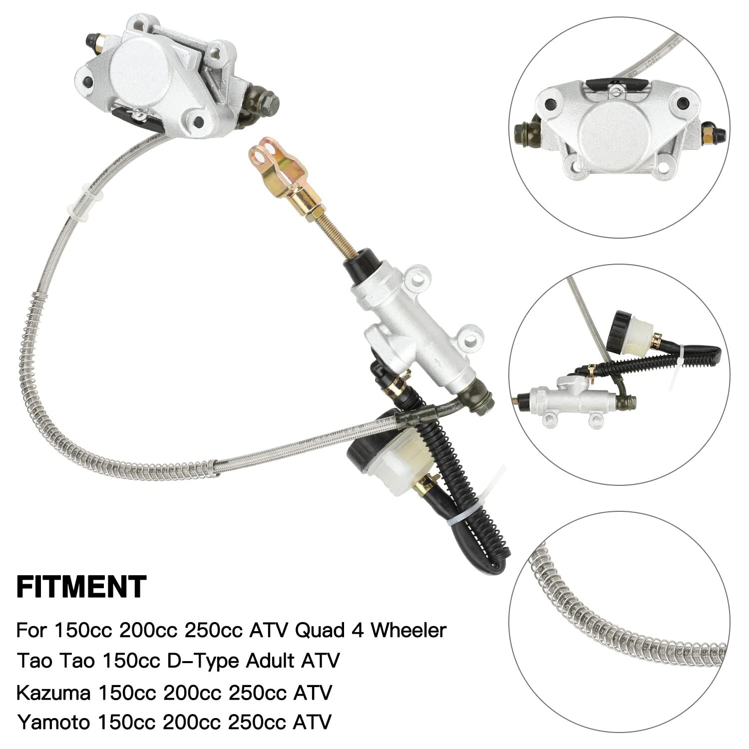 Rear Foot Disc Hydraulic Brake Master Cylinder Caliper For 150cc 200cc 250cc ATV