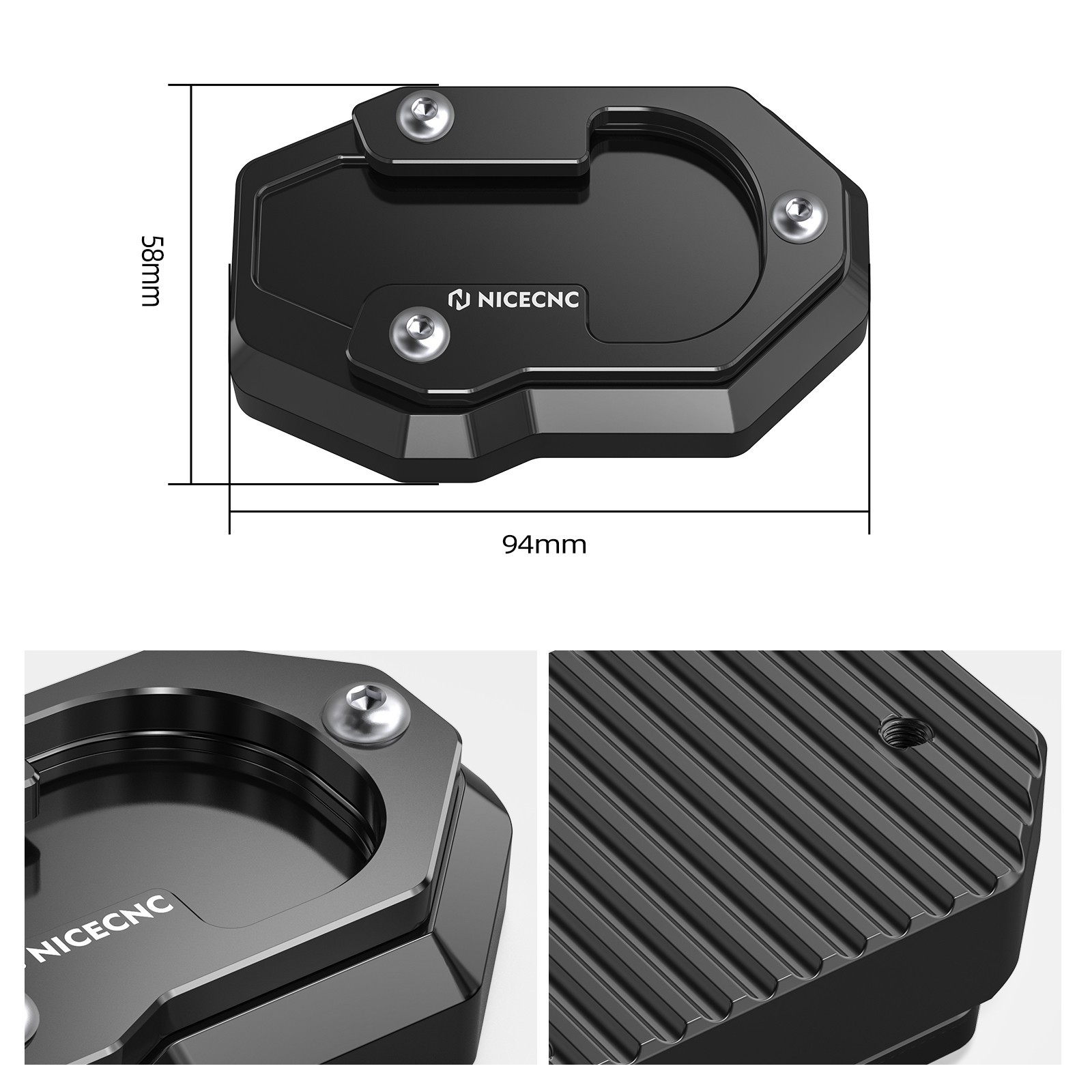Kickstand Side Stand Plate Extension Higher Pad For Harley Sportster S RH1250S