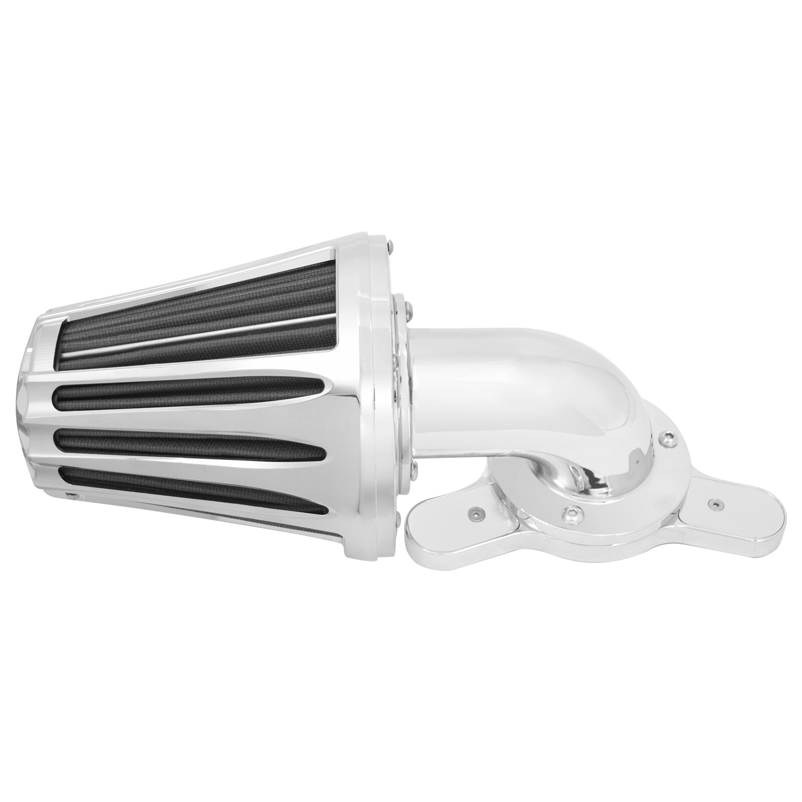 Chrome Grey Intake Cone Air Cleaner Filter Fit For Harley FXR 2000-17 FLH 00-07