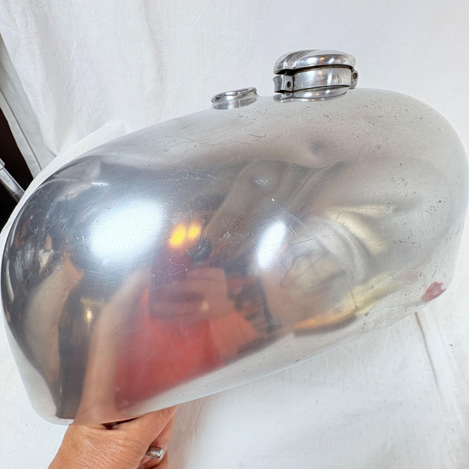 BSA Spitfire Polished Aluminum Alloy Fuel Gas Tank Monza Cap Cafe Racer Vintage