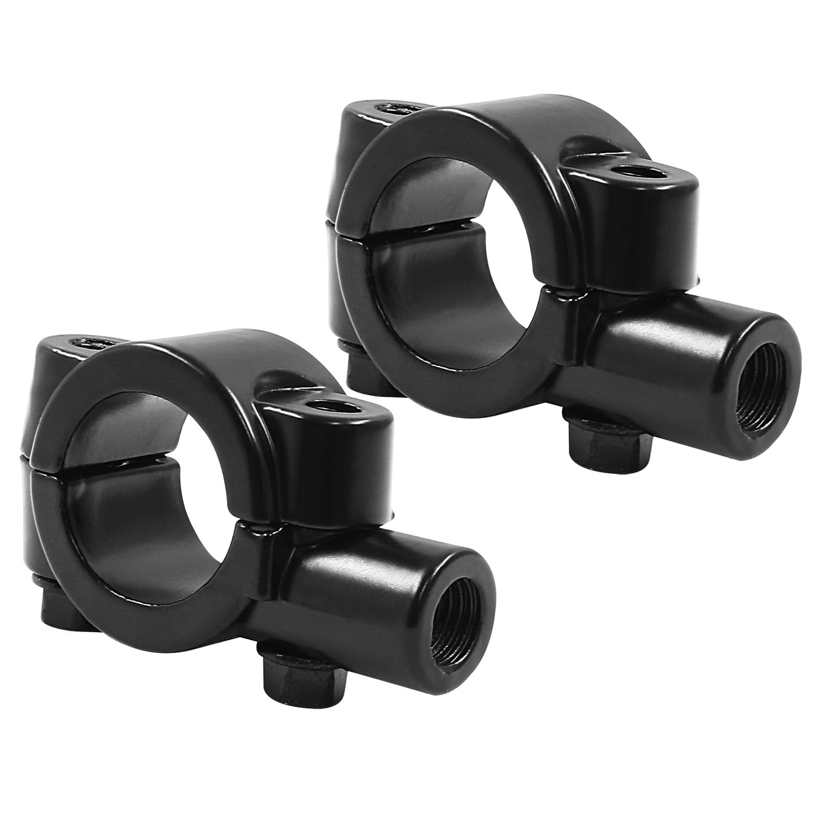 Coufce 2 Pcs Handlebar Mirror Mount Clamps 10mm – 7/8″ (22mm), Black