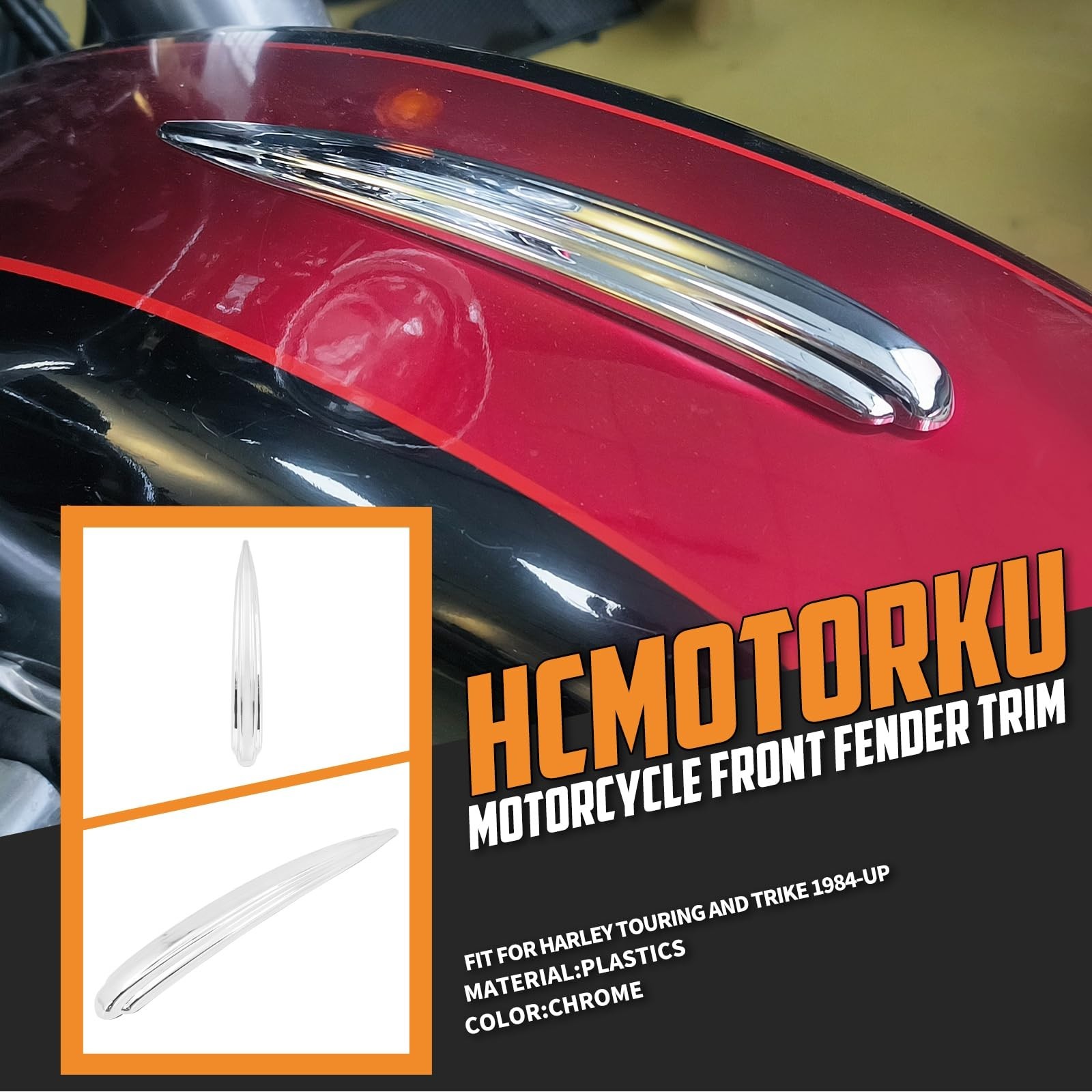 Chrome Front Fender Trim Accent for Harley Touring Road King Electra Glide Trike