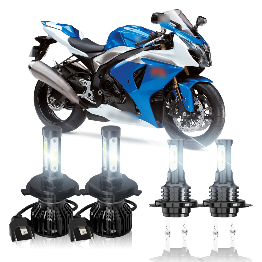 For Yamaha FZ6 2004 2005-2009 H4 H7 Xenon LED Headlight High Low Light Bulbs